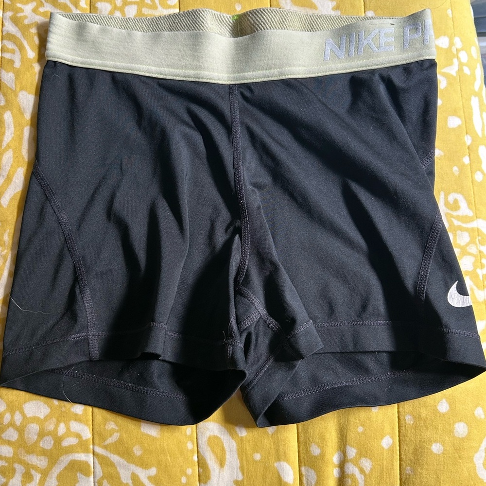 Nike Black Shorts with Gray Waistband